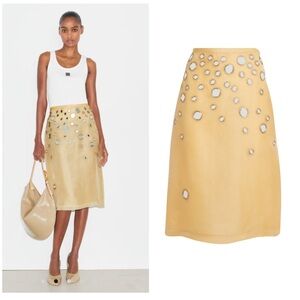 Like New TORY BURCH Silk Mirror Embellished Skirt